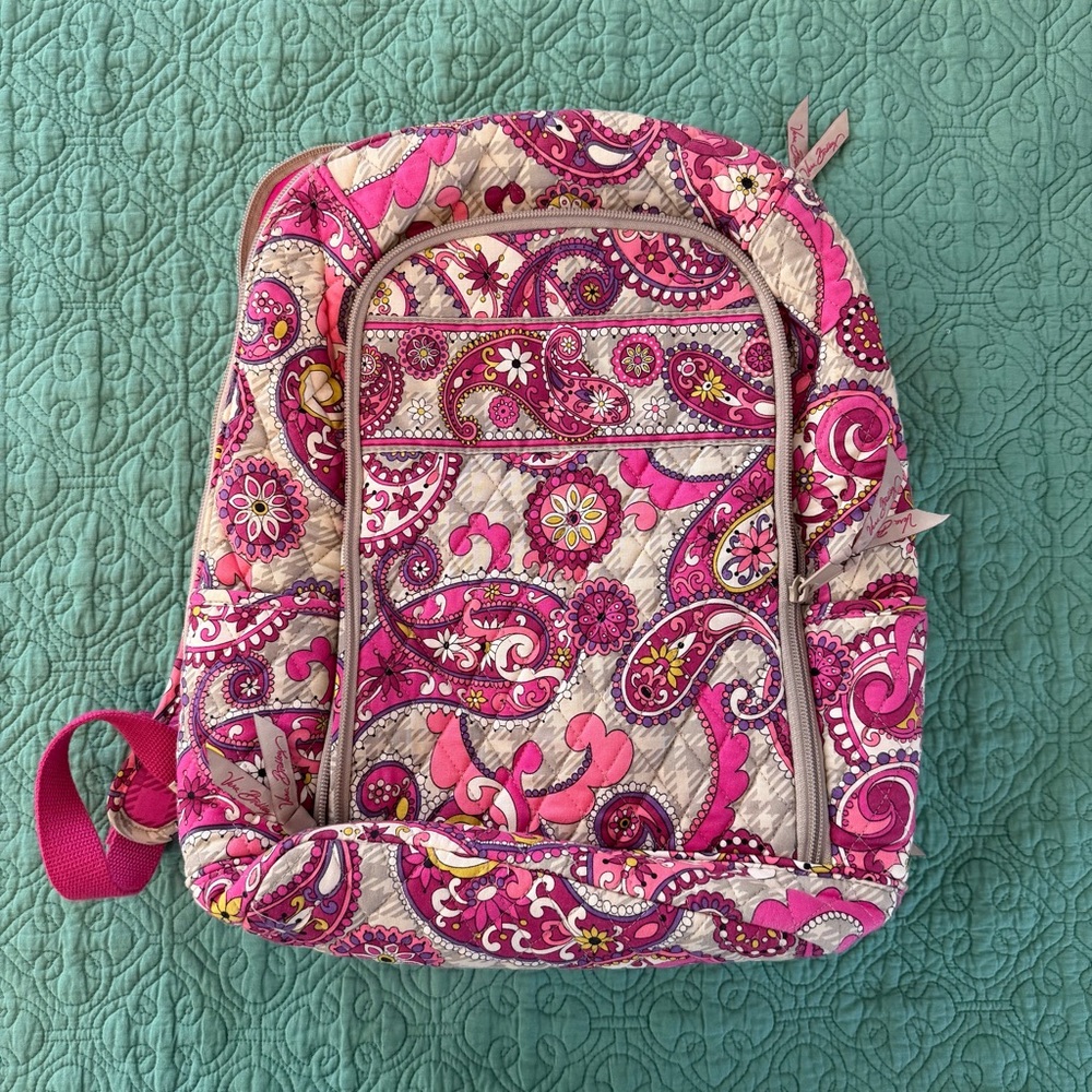 Vera Bradley Pink Paisley Laptop Backpack